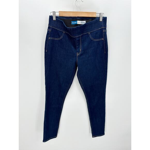 Old Navy Dark Wash Mid-Rise Rockstar Super Skinny Jeggings Denim Women 6 Short - Picture 1 of 7